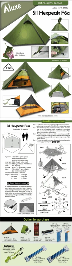 Luxe Outdoor Tent Sil Hexpeak F6a 16 Luxe Outdoor Tent Sil Hexpeak F6a -Backpackinglight Udendørsbutik 166850419 origpic 54f983