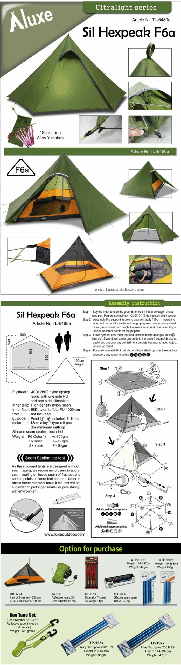 Luxe Outdoor Tent Sil Hexpeak F6a 7 Luxe Outdoor Tent Sil Hexpeak F6a - Billede 7