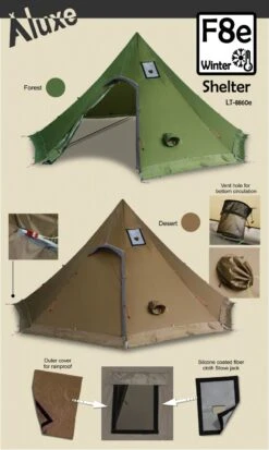 Luxe Outdoor F8e Winter Shelter - Green 9 Luxe Outdoor F8e Winter Shelter - Green -Backpackinglight Udendørsbutik 167629933 origpic 702782 1