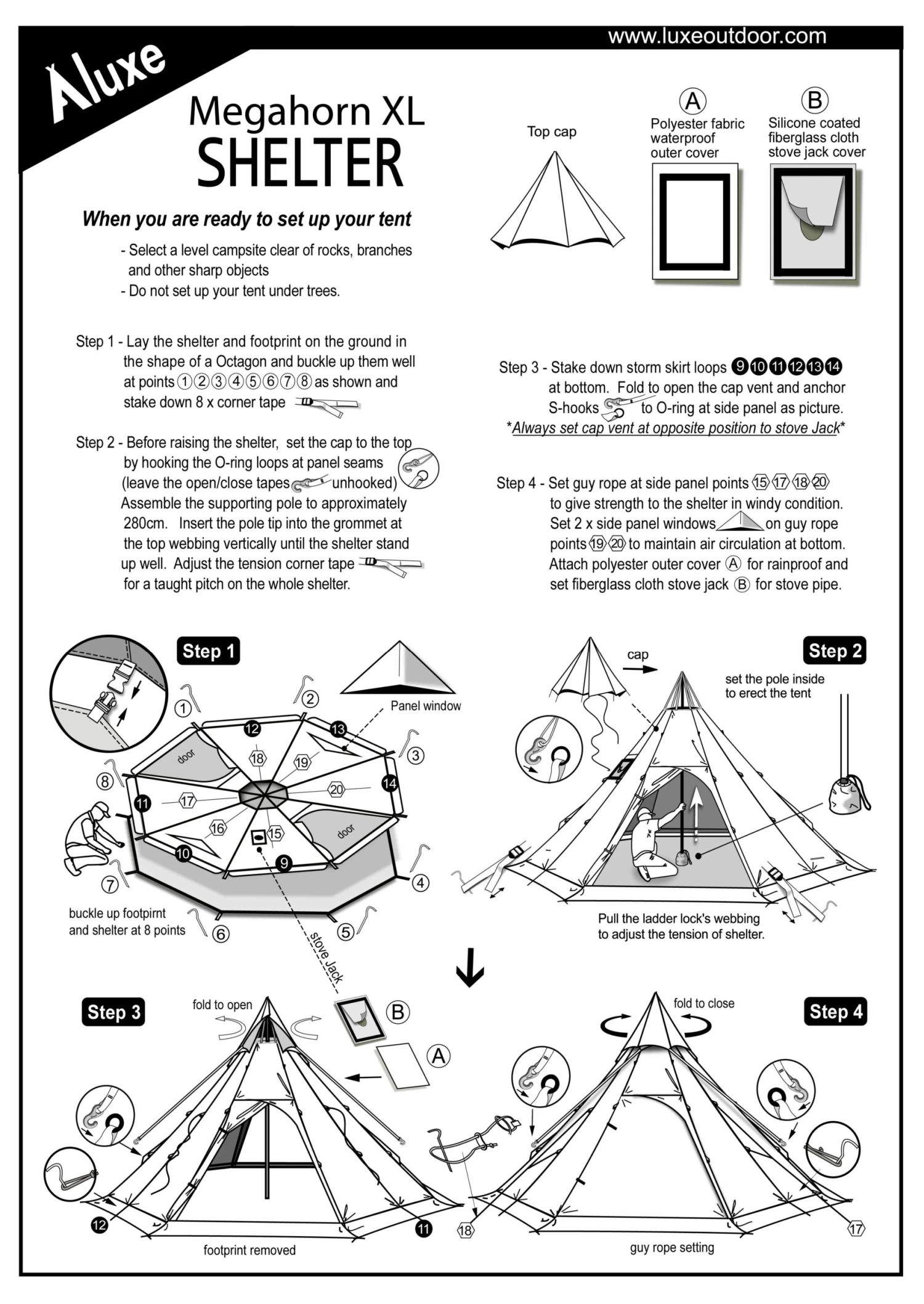 Luxe Outdoor Megahorn XL Shelter (8 Person Tent) 1 Luxe Outdoor Megahorn XL Shelter (8 Person Tent)