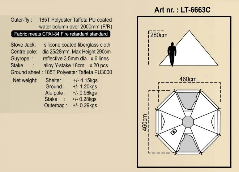 Luxe Outdoor Megahorn XL Shelter (8 Person Tent) 2 Luxe Outdoor Megahorn XL Shelter (8 Person Tent) - Billede 2